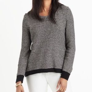 Madewell sweater pullover black white knit small
